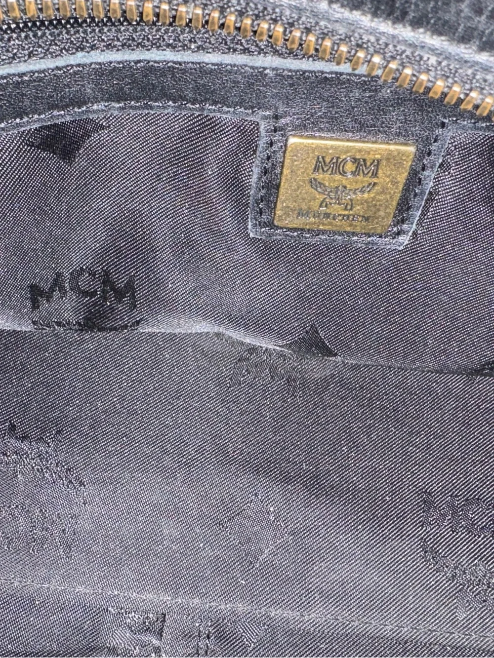MCM Black Interior with Gold Hardware Logo Patch - Picture 5 of 6